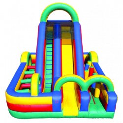 Chicago Inflatables - Funhouse Obstacle Course 18Ft Slide Moonbounce Rental