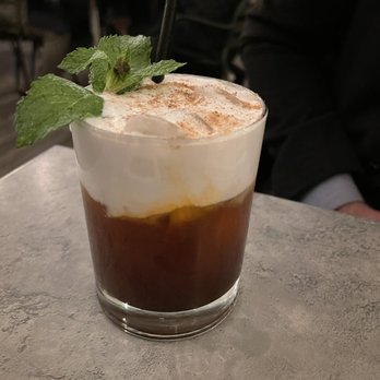 O-Ku - their dessert tea cocktail with whiskey and coconut cream - Sushi Bars Near Me - Washington Dc, District of Columbia O-Ku - their dessert tea cocktail with whiskey and coconut cream - Sushi Bars Near Me - Washington Dc, District of Columbia