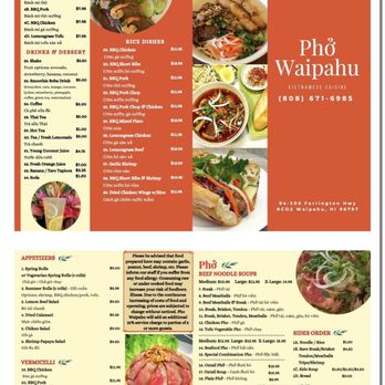 Pho Waipahu - Menu! - Soup Near Me - Waipahu, Hawaii Pho Waipahu - Menu! - Soup Near Me - Waipahu, Hawaii