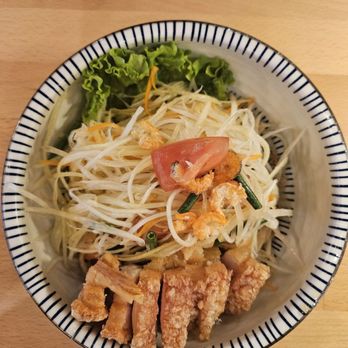 Manaao - Som tum with crispy pork belly - Thai Near Me - Tustin, California