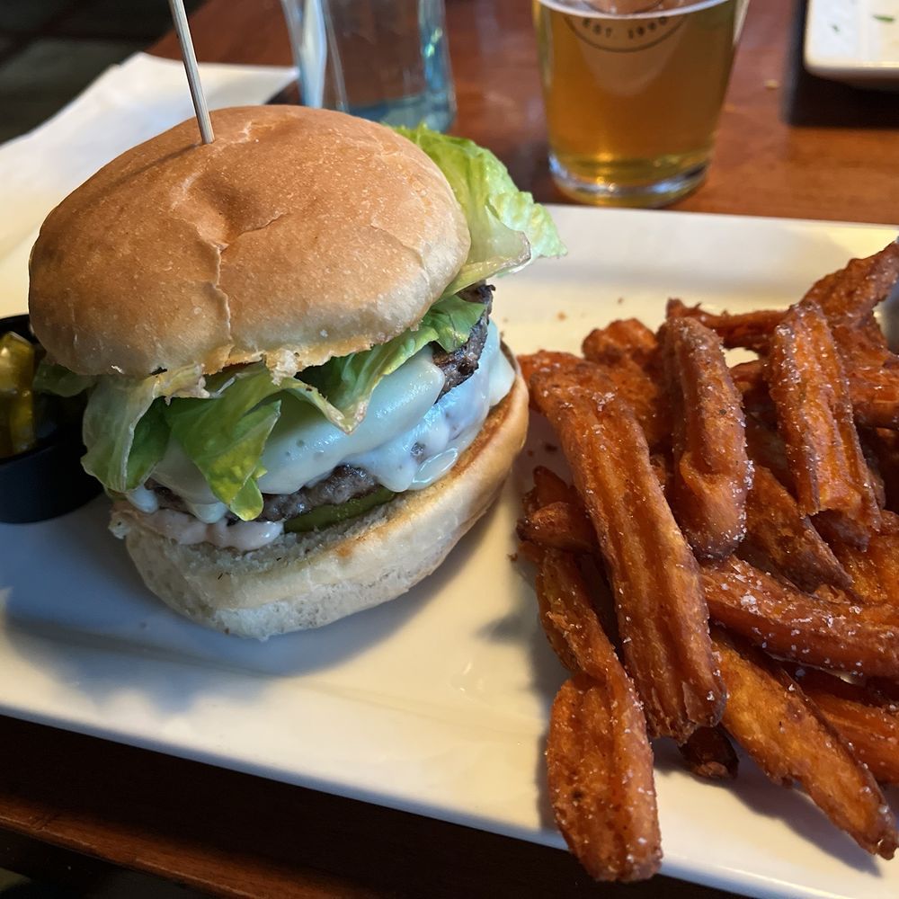Red Fox Bar & Grille - Fox smash burger with sweet potato fries - American Near Me - Jackson, New Hampshire Red Fox Bar & Grille - Fox smash burger with sweet potato fries - American Near Me - Jackson, New Hampshire