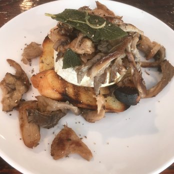 Kith And Kin - "Grilled cheese" - melty round of brie atop toasted bread, all piled over by mushrooms and sage - Breakfast & Brunch Near Me - Hudson, Massachusetts Kith And Kin - "Grilled cheese" - melty round of brie atop toasted bread, all piled over by mushrooms and sage - Breakfast & Brunch Near Me - Hudson, Massachusetts