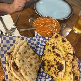 Goat Cheese Naan and Garlic Naan Goat Cheese Naan and Garlic Naan
