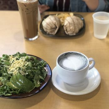 NU Kitchen - Chickpea and Parmesan Bowl and Charcoal Latte (in the background: Buffalo Kale Chicken Wrap and Milky Way Latte) - Juice Bars & Smoothies Near Me - Worcester, Massachusetts NU Kitchen - Chickpea and Parmesan Bowl and Charcoal Latte (in the background: Buffalo Kale Chicken Wrap and Milky Way Latte) - Juice Bars & Smoothies Near Me - Worcester, Massachusetts