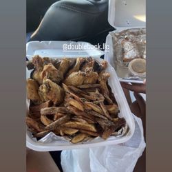 Double Back - 10pc Wings N' Fries & DB Peach Cobbler Spring Rolls