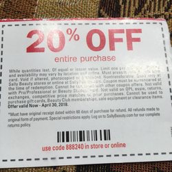 Sally Beauty - 20% coupon with no start date