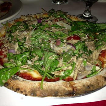 Patrizia's - Williamsburg - Pizza Tonnata with tuna, arugula, mozzarella and cherry tomatoes - Pizza Near Me - Brooklyn, New York