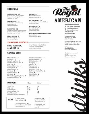 Menu photo 3 The Royal American Charleston, SC Menu photo 3 The Royal American Charleston, SC