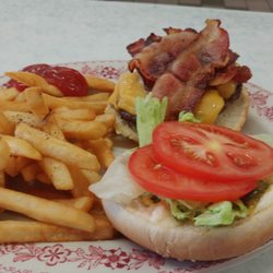High Lunch - Bacon Cheeseburger Deluxe with Perfectly shaped fries!