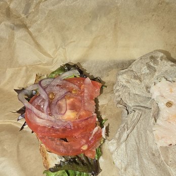 Panera Bread - Old soggy tomatoes that I ended up having to spit out and couldn't finish eating the sandwich - Sandwiches Near Me - Columbia, Maryland