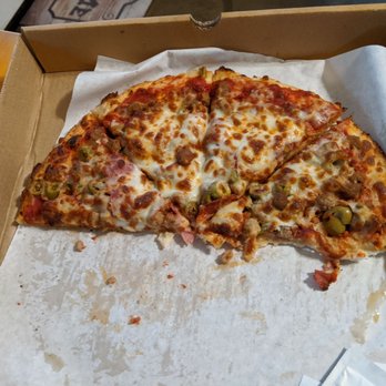Milano's Pizza - Meat lovers minus the beef and add green olives - Pizza Near Me - Flint, Texas Milano's Pizza - Meat lovers minus the beef and add green olives - Pizza Near Me - Flint, Texas
