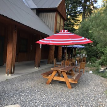 Fallen Leaf Lake - The outside picnic are of the general store - Beaches Near Me - South Lake Tahoe, California