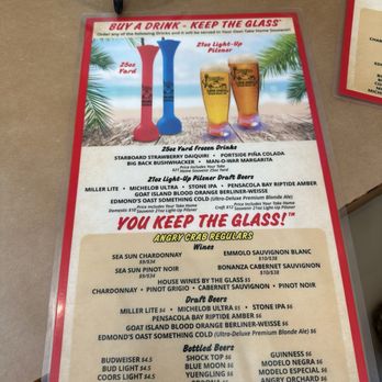 Angry Crab Shack - Drink menu - Seafood Near Me - Orange Beach, Alabama