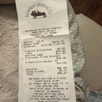Bankhead Brewing - Illegal extra taxes added without explanation - Brewpubs Near Me - Rowlett, Texas Bankhead Brewing - Illegal extra taxes added without explanation - Brewpubs Near Me - Rowlett, Texas