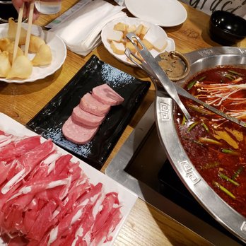 Potwhale - Lamb, spam, fish meatball with fish roe, fish tofu & heavy spicy soup base - Hot Pot Near Me - Tucson, Arizona Potwhale - Lamb, spam, fish meatball with fish roe, fish tofu & heavy spicy soup base - Hot Pot Near Me - Tucson, Arizona