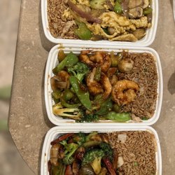 Taste of China - Curry chicken  Shrimp & Garlic Sauce  Pork & Mix Veggies