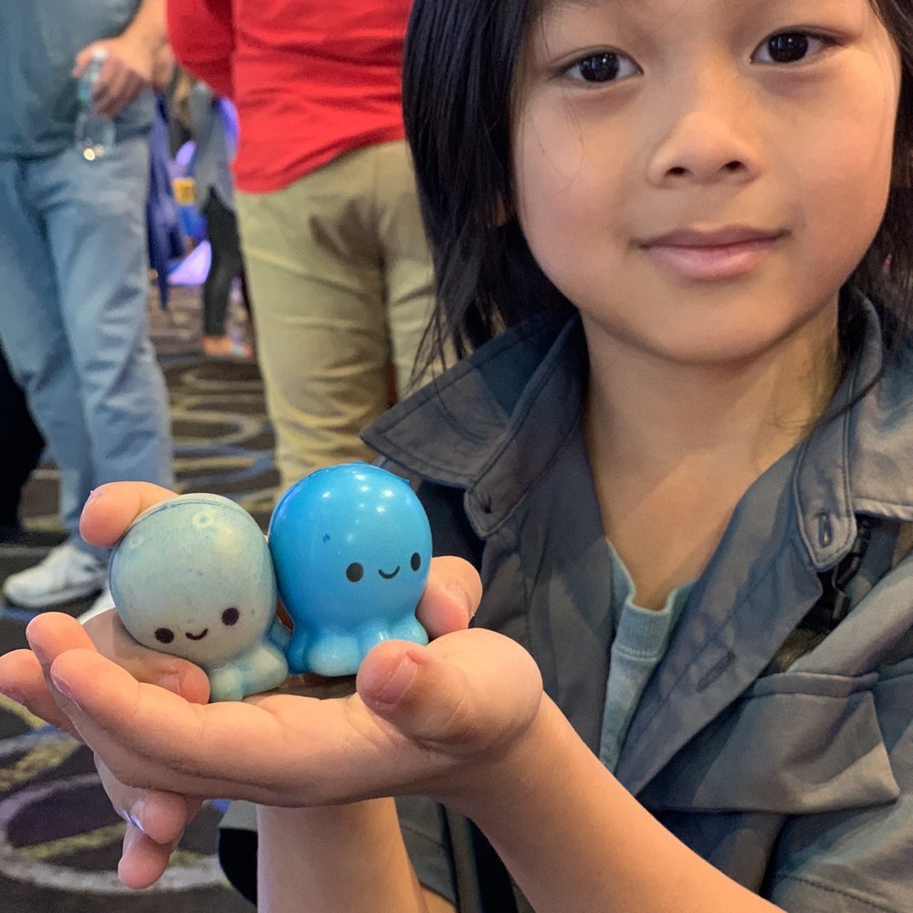 In The Game - Caught his new squishy on first try. Left is his old squishy. - Arcades Near Me - Orlando, Florida