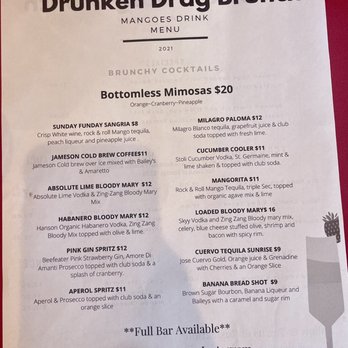 Mangoes - Menu -- Dec 12 Drag Brunch - Seafood Near Me - Key West, Florida