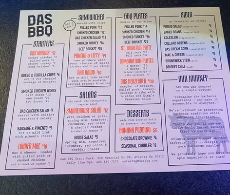 Menu photo 1 DAS BBQ Atlanta, GA Menu photo 1 DAS BBQ Atlanta, GA