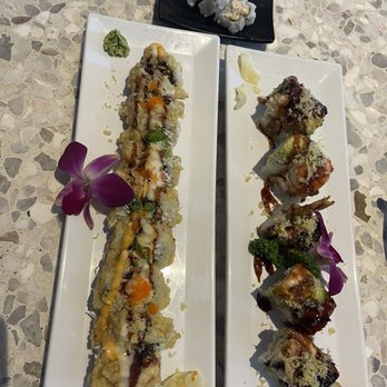 Sushi Times - From left to right: tempura California roll, baby California roll (that we were pleasantly surprised with) and a tiger roll - Sushi Bars Near Me - Riverside, California Sushi Times - From left to right: tempura California roll, baby California roll (that we were pleasantly surprised with) and a tiger roll - Sushi Bars Near Me - Riverside, California