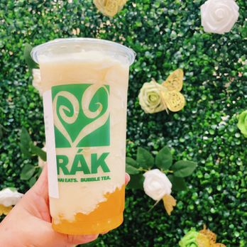 Rak Thai - Lychee Frozen Bubble Tea with Mango Popping Boba - Thai Near Me - Grand Rapids, Michigan