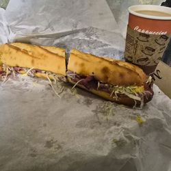 Pastrami & Chai before work. 2nd half for "lunch break" Can't beat it