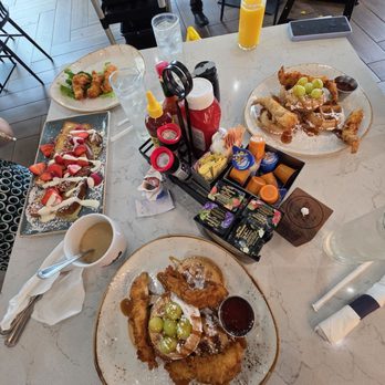 The Brunch District - Chicken and waffles and strawberry french toast - Breakfast & Brunch Near Me - Addison, Texas The Brunch District - Chicken and waffles and strawberry french toast - Breakfast & Brunch Near Me - Addison, Texas