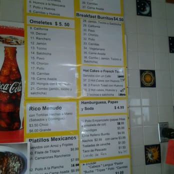 A Que Tacos Leonor - Wall menu - Mexican Near Me - Los Angeles, California
