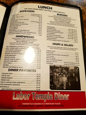 Menu photo 8 Labor Temple Bar & Diner Astoria, OR Menu photo 8 Labor Temple Bar & Diner Astoria, OR