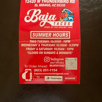 Baja Tacos - Hours of operation - Mexican Near Me - El Mirage, Arizona Baja Tacos - Hours of operation - Mexican Near Me - El Mirage, Arizona