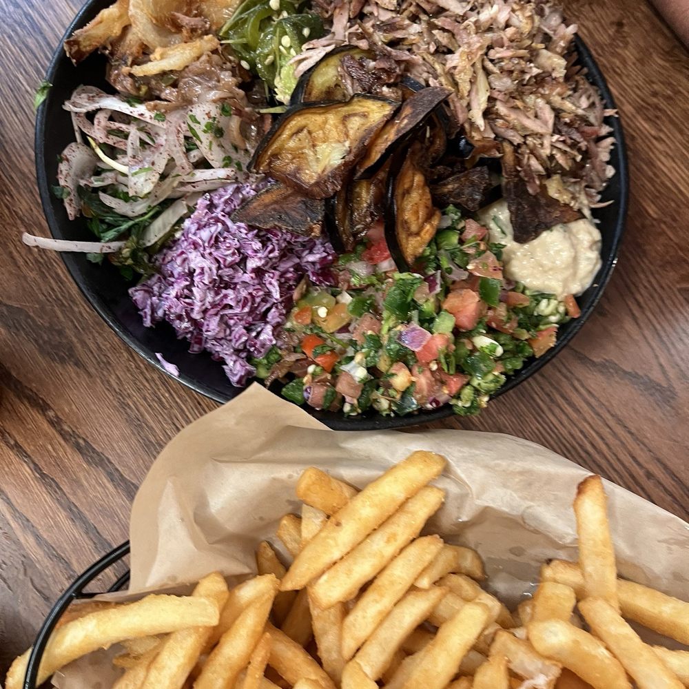 Baguette Nir - Mix shawarma bowl! Beautiful and delicious - Salad Near Me - Aventura, Florida