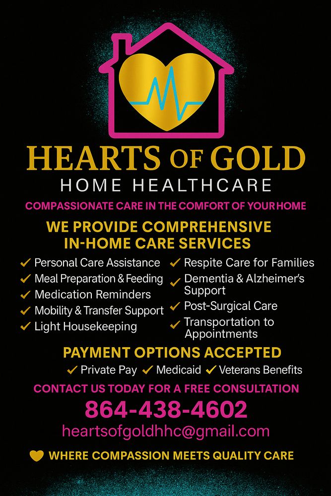 Hearts of Gold Home Health Care - home care agency in Greenville, SC