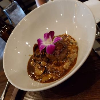 Sorellina - Steak with mushroom risotto - Italian Near Me - Traverse City, Michigan Sorellina - Steak with mushroom risotto - Italian Near Me - Traverse City, Michigan