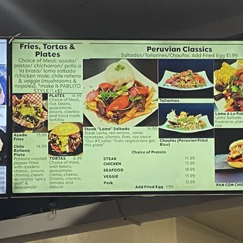 Pablito's Tacos - Menu 11/2020 - Peruvian Near Me - Burbank, California