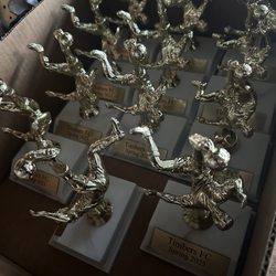 Action Awards - Bicycle kick soccer trophies for my kids. Ready in 3 business days! Beyond satisfied.