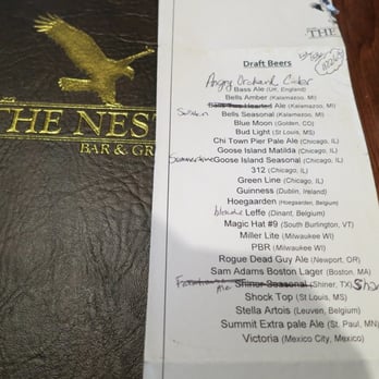 The Nest Bar & Grill - Draft beer list - American Near Me - Bolingbrook, Illinois