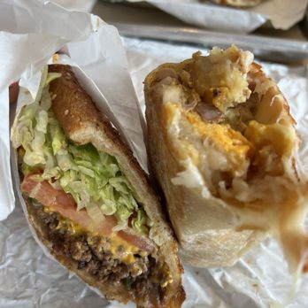 Bodega Park - Bodega chopped cheese and ají chicken burrito - Sandwiches Near Me - Los Angeles, California
