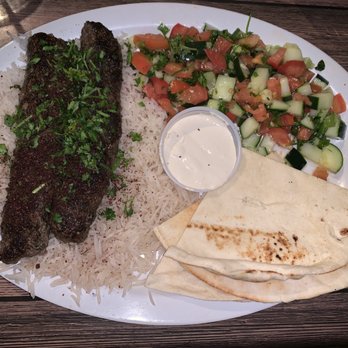 Habibi Cafe - Kofta Kabob Plate - Hookah Bars Near Me - San Antonio, Texas