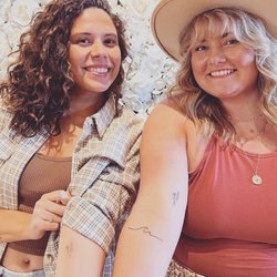 Skyn Spot - Bestie tiny flower tattoos for besties by our tattoo artist, Paige