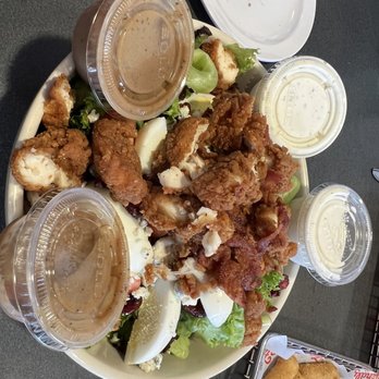 Friendly's - 100,000 Cobb salad. Very good. Extra dressing and added ranch dressing along with it. 16$ - Burgers Near Me - Merrimack, New Hampshire
