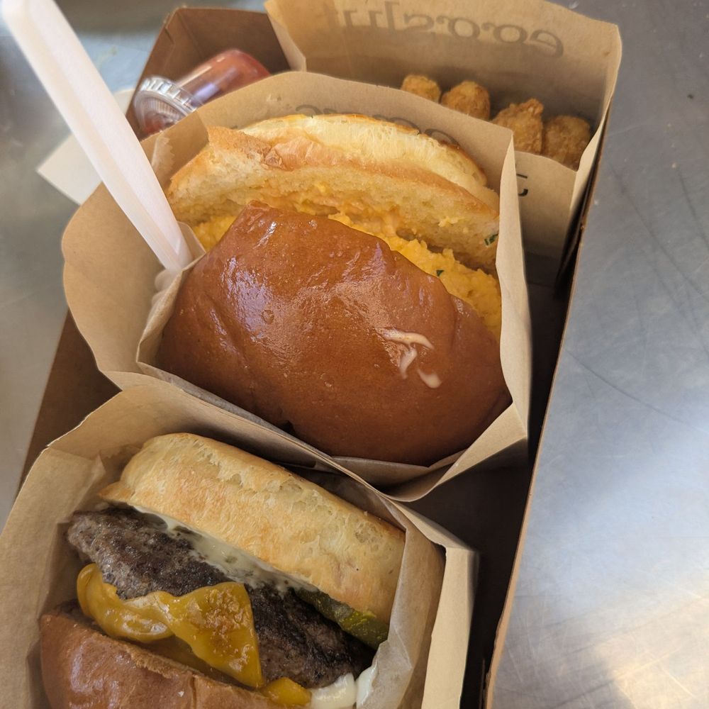 Eggslut - Cheeseburger, Fairfax, hash browns. - Breakfast & Brunch Near Me - Los Angeles, California Eggslut - Cheeseburger, Fairfax, hash browns. - Breakfast & Brunch Near Me - Los Angeles, California
