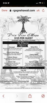 Menu photo 7 La Bourgogne Kailua Kona, HI