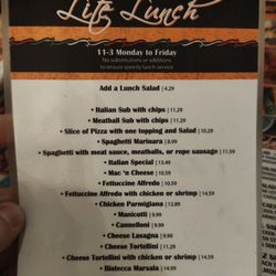Pescaraz Italian Restaurant - Lunch menu