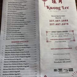 Kwong Lee - Menu
