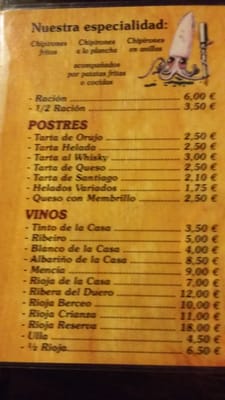 Menu photo 2 Alcume A Coruña, C