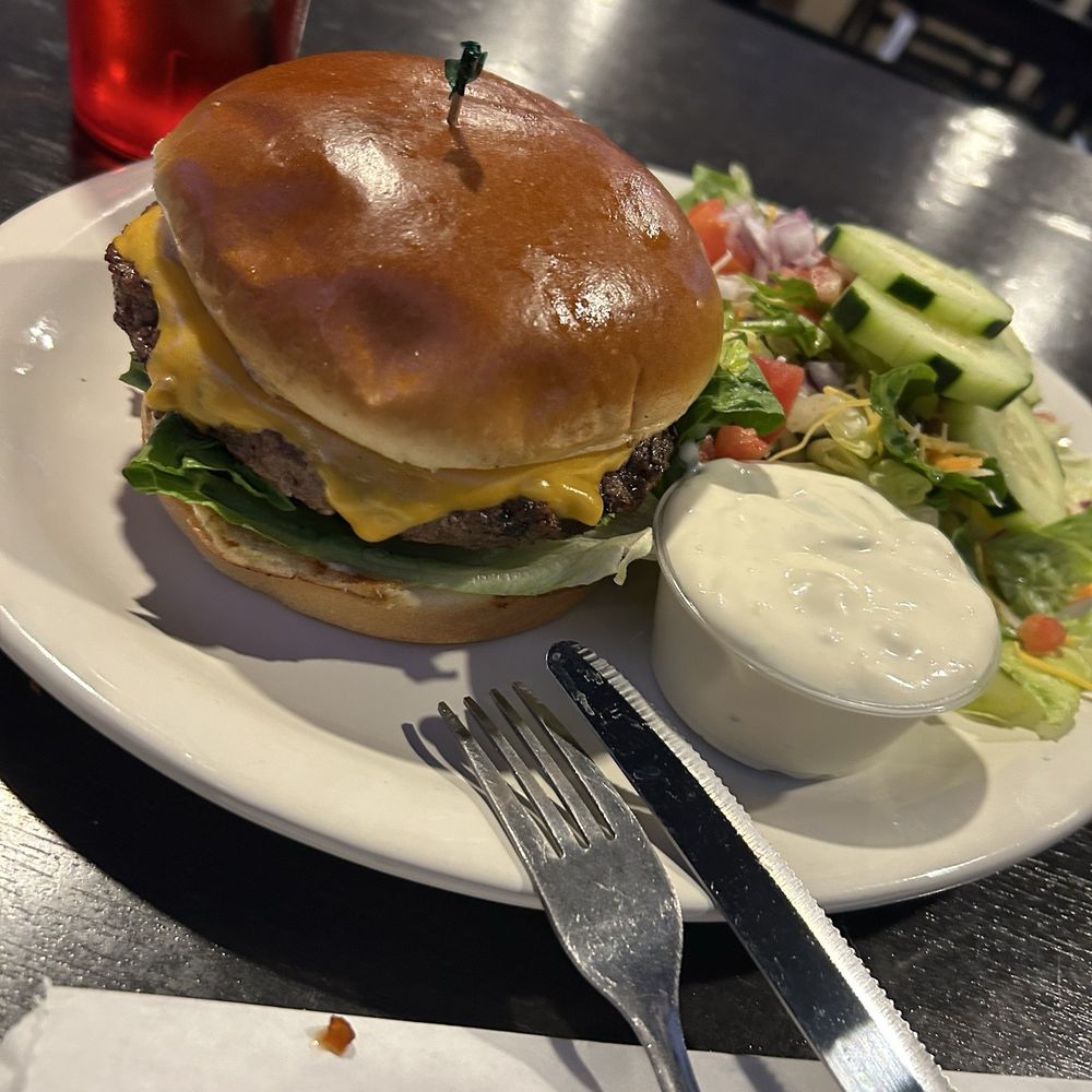 Republic - Republic Original Burger - Regular with cheddar. - Sports Bars Near Me - Victorville, California Republic - Republic Original Burger - Regular with cheddar. - Sports Bars Near Me - Victorville, California