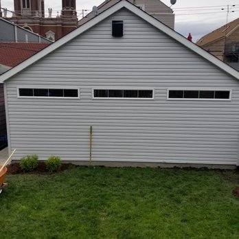 Value Garage Builders - Rear of garage.  The exhaust fan is off-center at my request -- not Mike's fault! - General Contractors Near Me - Chicago, Illinois
