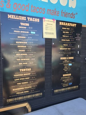 Menu photo 2 Mellizoz Tacos Austin, TX
