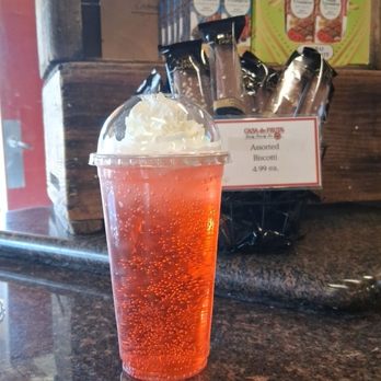 Casa de Fruta - Italian soda strawberry with whipped topping - Fruits & Veggies Near Me - Hollister, California