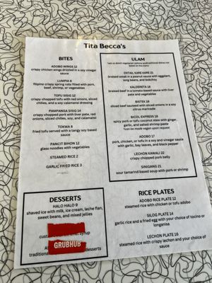 Menu photo 1 Tita Becca's Oakland, CA Menu photo 1 Tita Becca's Oakland, CA